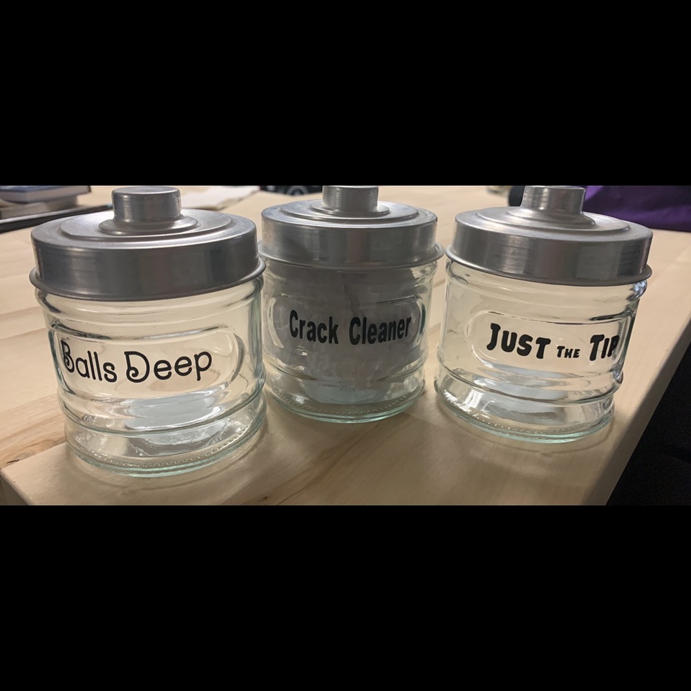 Adult humor bathroom jars